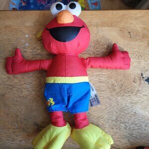 Sesame Street ELMO Bath Time Water Plush Doll Swim Hasbro Elmos World Toy 2014
